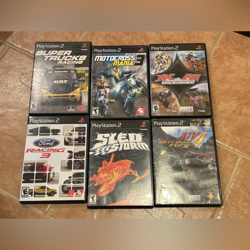 Lot Of PS2 Playstation 2 Video Games - Super Trucks Motocross Ford Racing ATV 4